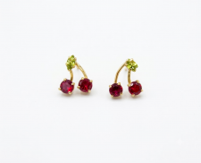 ARETES DE ORO DE CEREZAS 